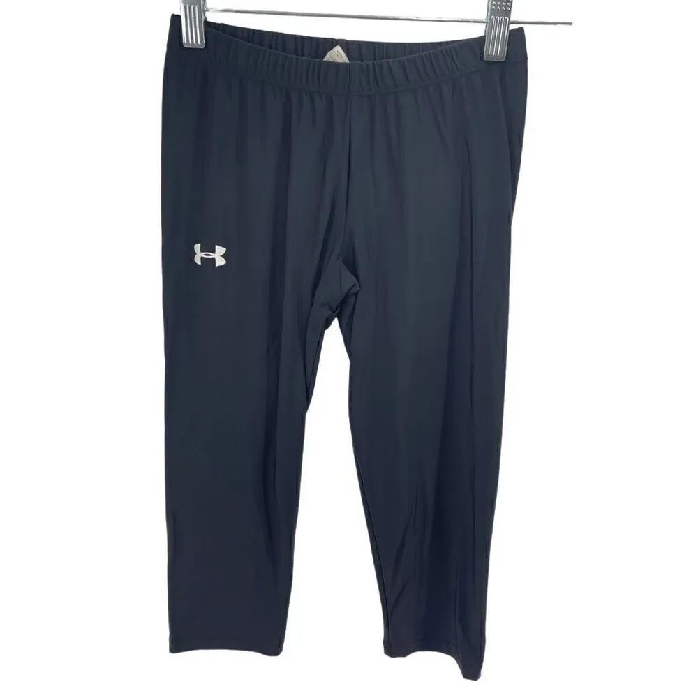 Under Armour womens Heatgear Active Pants Elastic Waist Pull On Gym Black Small